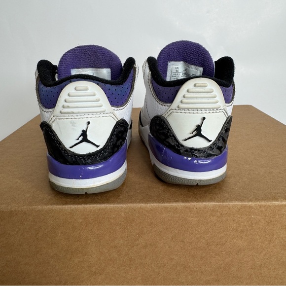 Nike Air Jordan 3 Retro TD  Toddler Sneaker 'Dark Iris' 2022   Size 5C - Picture 5 of 7